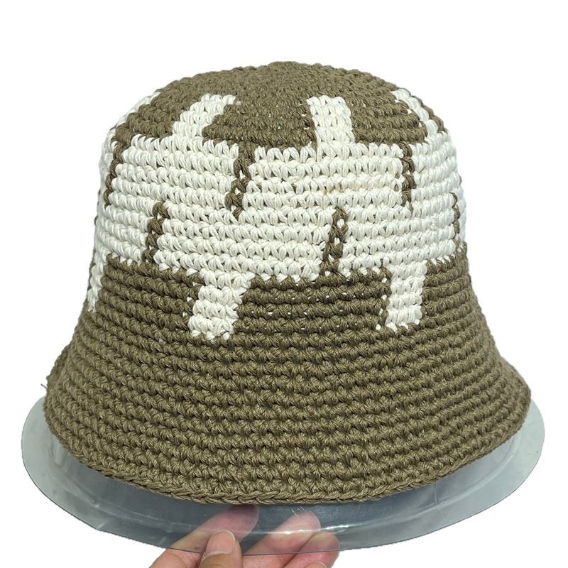 Ins Niche Street Knitted Contrast Color Bucket Hat