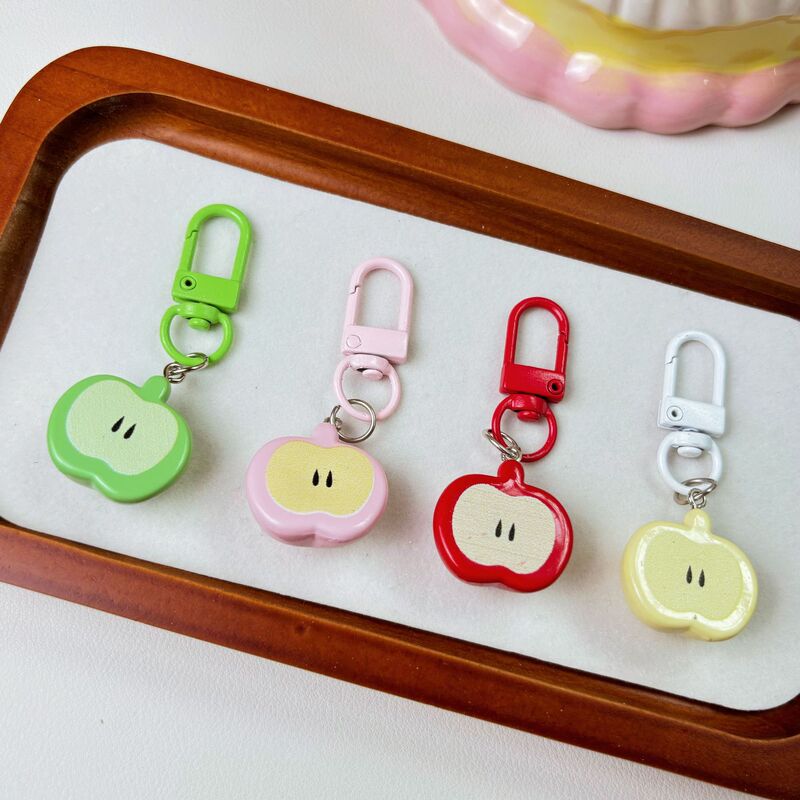 Colorful Cute Half Three-dimensional Apple Keychain Fun Fruit Bag Pendant Couple Girlfriend Gift Accessories Colorful Cute Half Three-dimensional Apple Keychain Fun Fruit Bag Pendant Couple Girlfriend Gift Accessories