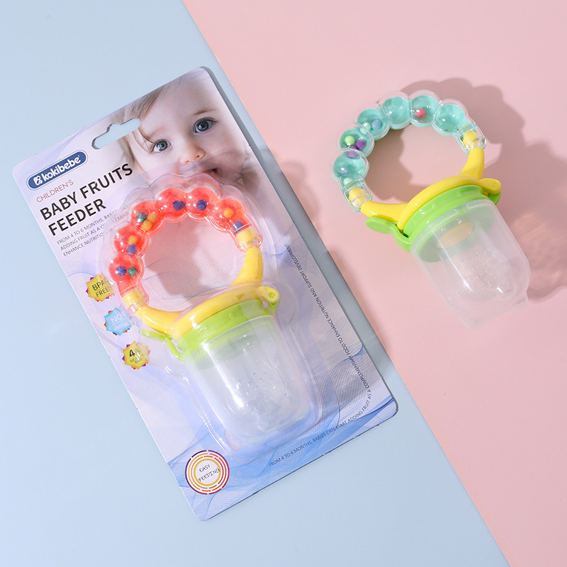 Venta caliente de comercio exterior, mordida de campana, mordida multicolor, mordida de fruta, chupete, suplemento alimenticio, sonajero, mordida de fruta