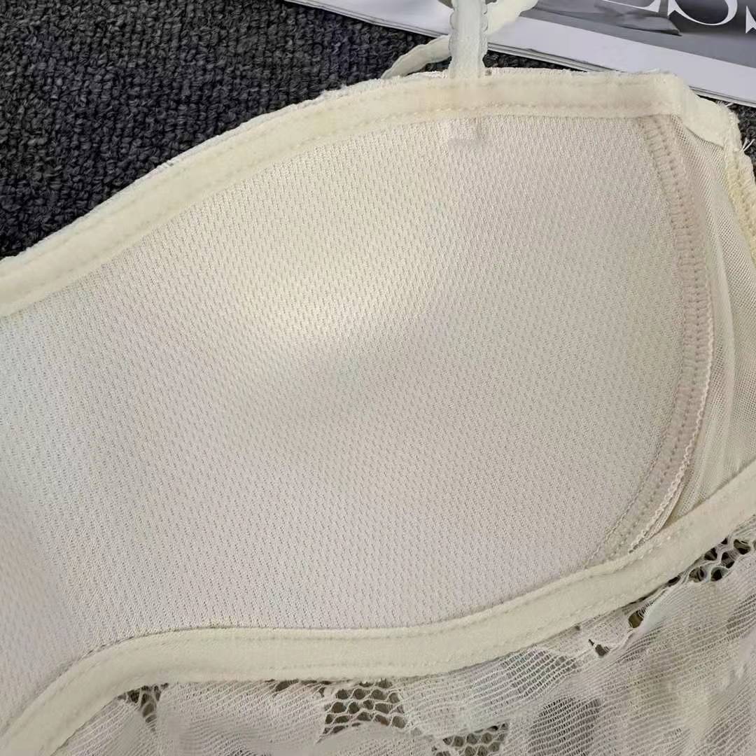 Nueva copa fija de encaje, chaleco de alta calidad, bra de yoga sin anillo de acero, ropa interior deportiva, mujer al por mayor