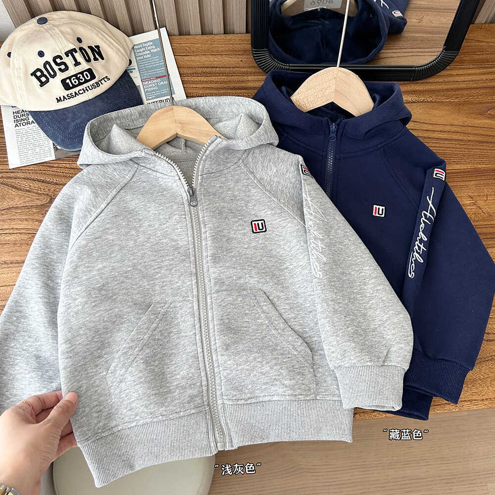 Children's autumn jacket, knitted sports hoody for boys with zipper, for teenagers, with a zipper