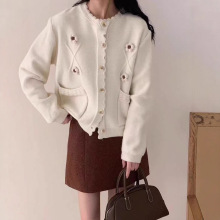 韩系温柔风软糯毛衣女立体花朵设计感秋冬新款慵懒感针织开衫女