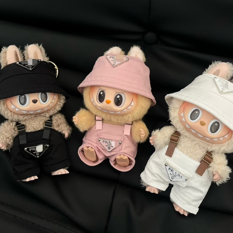 第一世代、第二世代、第三世代のラブブベビー服に適したペンダント 17cm 個、ストライプのオーバーオール、ハンサムな着替え服|undefined