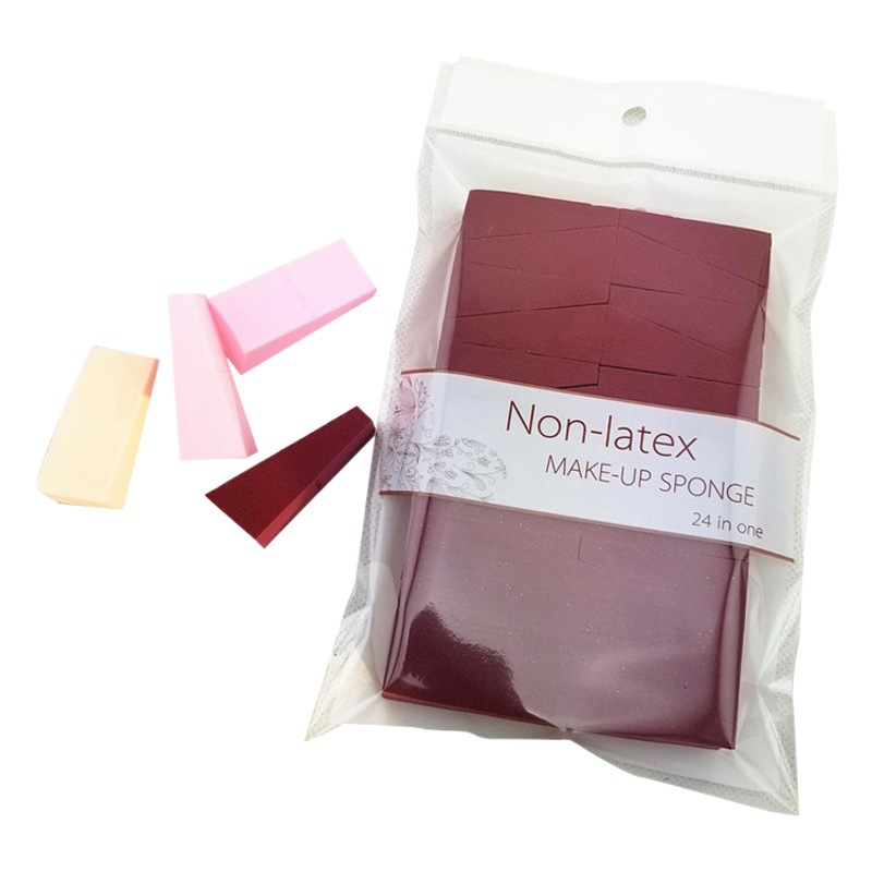 24-corte triángulo puff agua sin látex se hace más grande Matcha vino rojo hidrófilo húmedo y seco cojín de aire puff