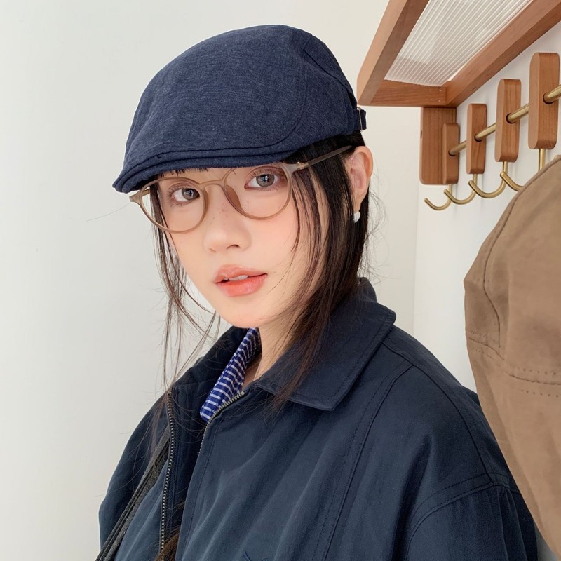 韩版雅痞风前进帽女2025新款文艺显脸小贝雷帽百搭帽子画家报童帽|undefined