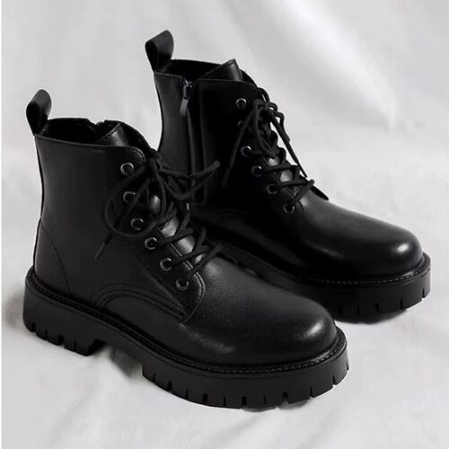 Martin boots, men's new winter high-top British style work boots, mid-top thick sole, velvet and velvet warm cotton shoes