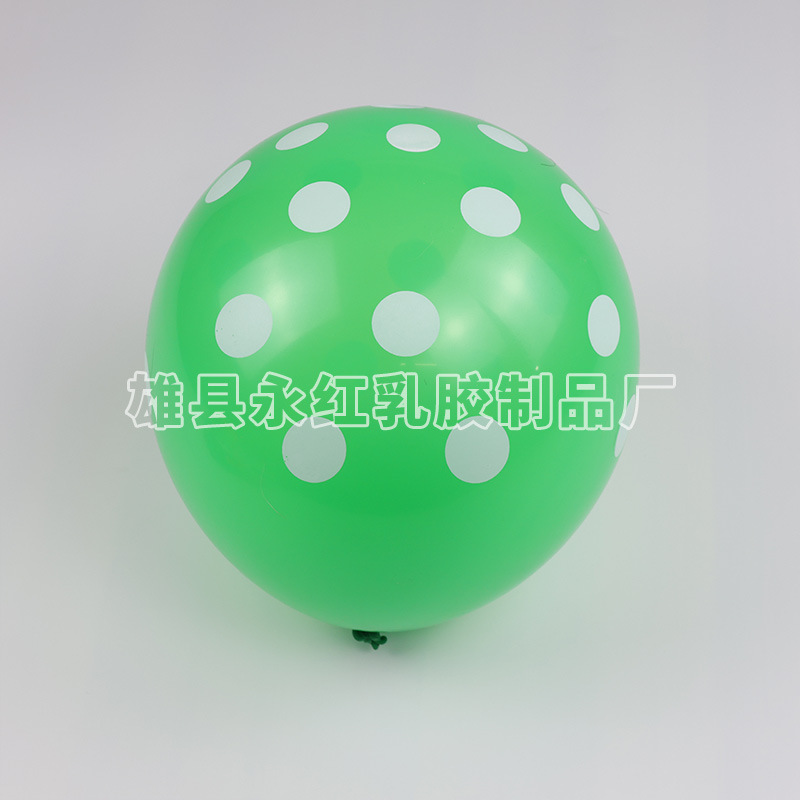 12 pulgadas ondulado punto de globo espeso punto de color globo impreso globo de látex redondo