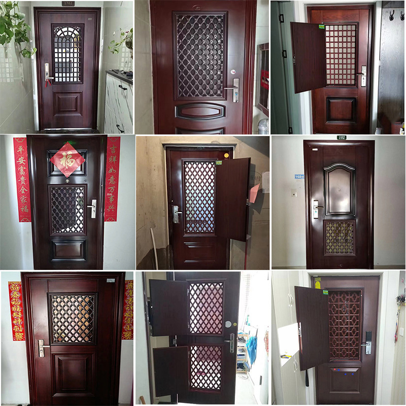 Anti-Theft Door with Ventilation Window Modification, Louvered Privacy Breathable Screen Door, Basement Garage Double Door to Remove Moisture
