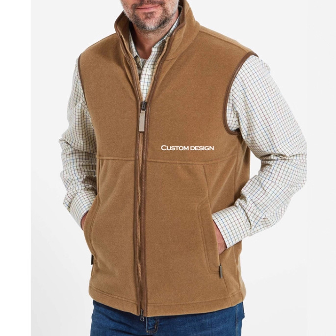 Cross-Border Wholesale Custom-Made Austrian Velvet Embroidered Stand-Up Collar Fleece-Lined Thickened Warm Double-Layer Vest Cold-Proof Jacket Cotton Coat