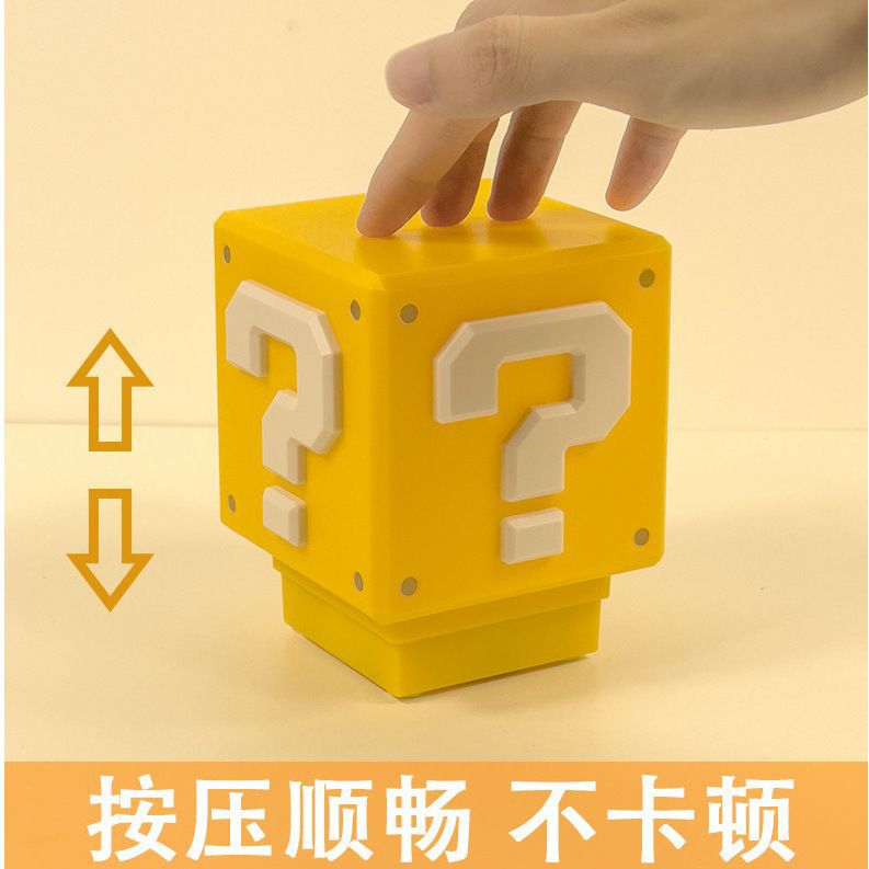 Mario LED signo de interrogación luz cuadrado Super Mario sonido luz de noche atmósfera de escritorio lámpara de mesa decoración lámpara de noche