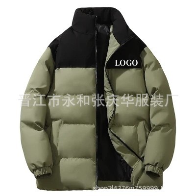 2023 nueva capa acolchada de algodón de invierno para hombres y mujeres collar de pie corto moda estilo coreano abrigo de pan juvenil entrega de una sola pieza