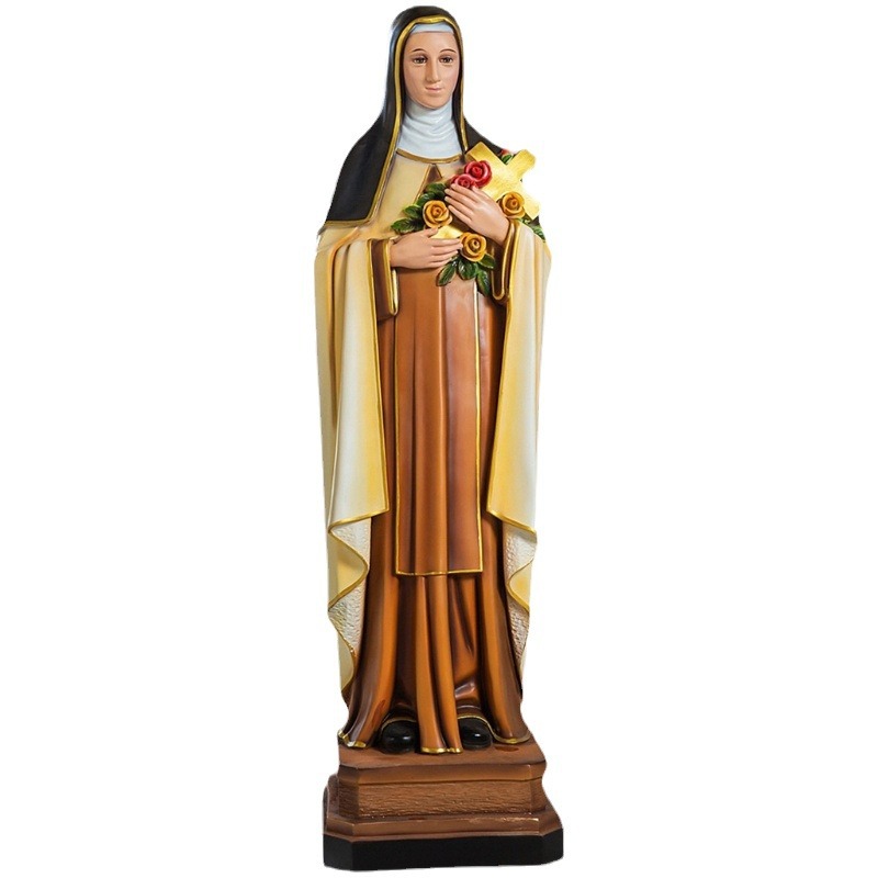 120cm Santa Teresa pequeña decoración de estatuas de fibra de vidrio decoración de la iglesia doméstica