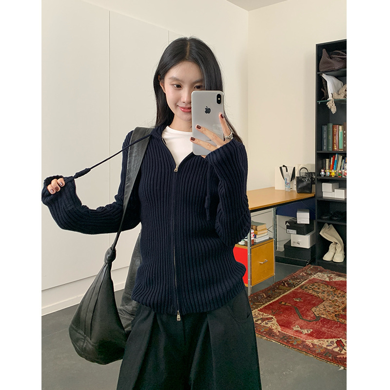 Nantao Cashmere Lazy Style Knitted Cardigan Women's Autumn Wear Loose Hooded Soft Waxy Outer Sweater Jacket