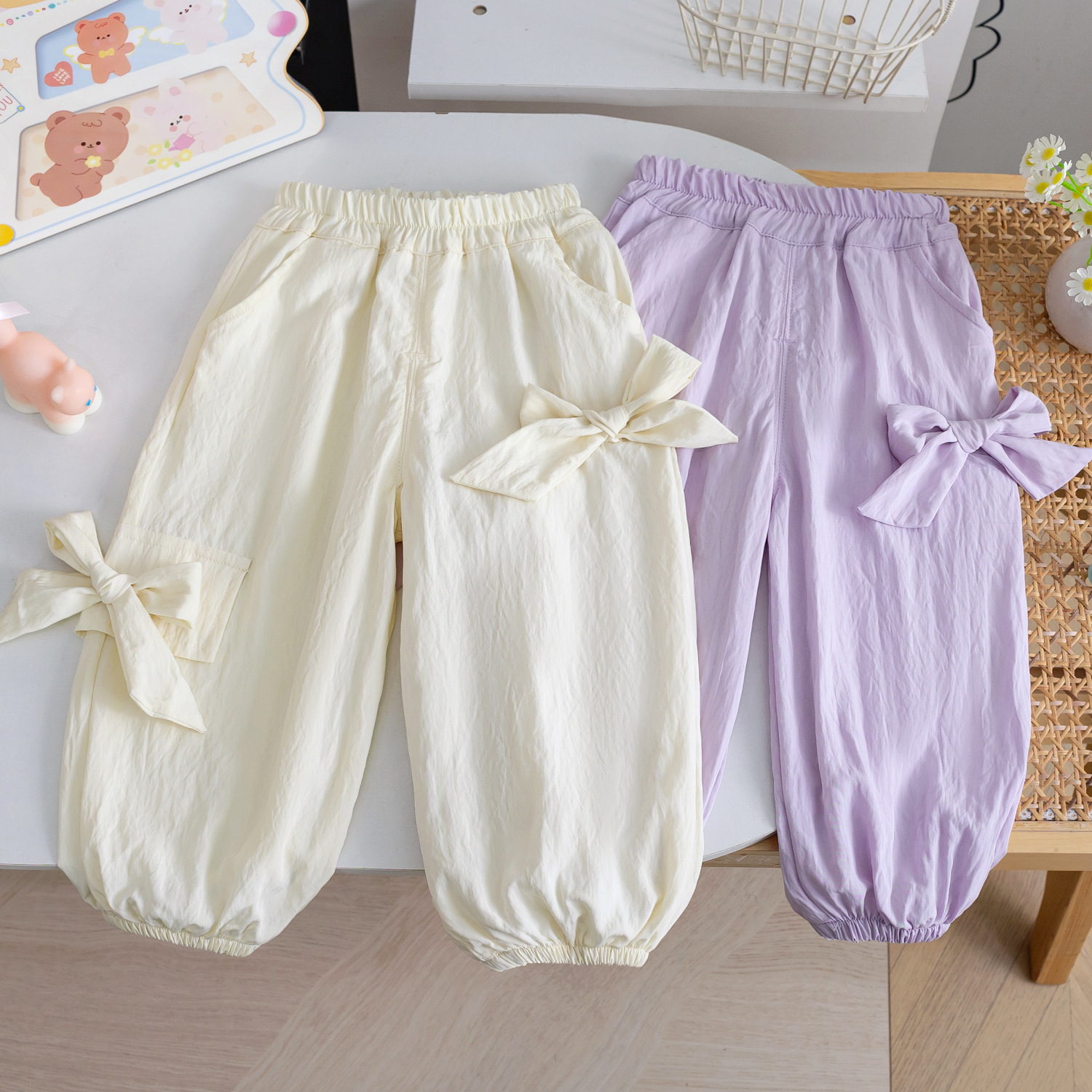 Girls' Summer Anti-mosquito Pants 25 New Western Style Thin Sunscreen Pants Baby Girls Loose Bloomers Cool Sense Trendy Pants