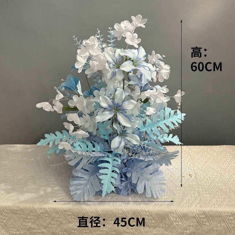 升级大尺寸订婚仿真花排花仿真绢花成品装饰尤加利花排台路婚礼|undefined