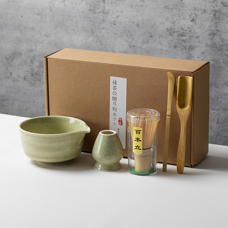 Juego de té matcha, juego de cuatro piezas de color matcha, juego de seis piezas, tazón de té japonés caliente de Amazon, tazón de matcha Baibenli