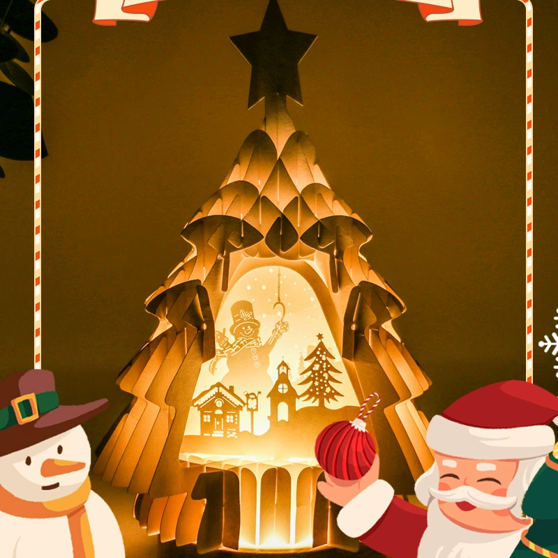 Невероятная сферическая трехмерная Новогодняя открытка DIY праздничный ночник производство книга Детский подарок подруге