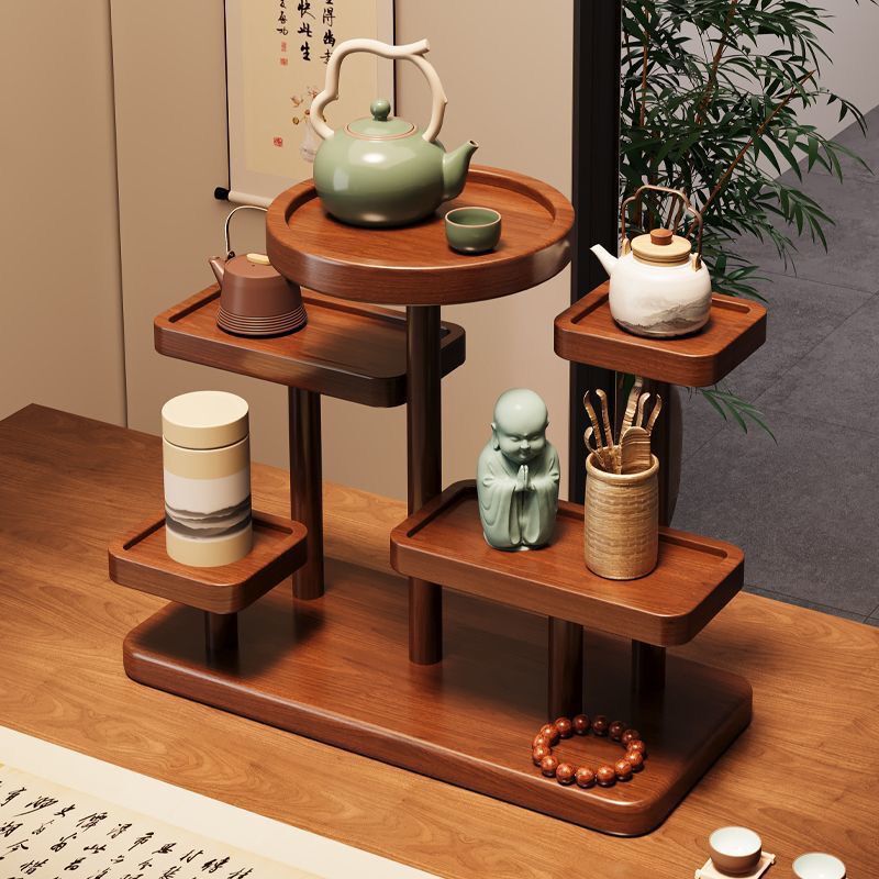 Solid Wood New Chinese Style Bogu Rack Multi-Layer Desktop Storage Rack Tea Set Purple Sand Pot Display Rack Tea Table Storage Rack Solid Wood New Chinese Style Bogu Rack Multi-Layer Desktop Storage Rack Tea Set Purple Sand Pot Display Rack Tea Table Storage Rack