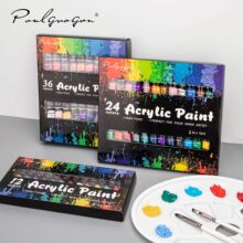 厂家批发12色丙烯颜料跨境12ml美术生彩绘水彩初学者油画颜料套装