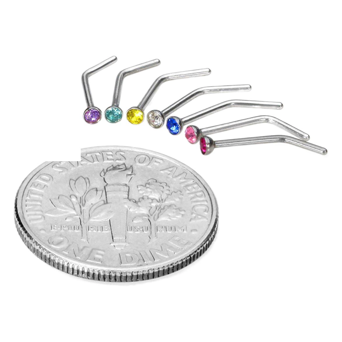 Amazon Ebay трансграничные европейские и американские специальные L-образный Круглый нос шпильки алмаз-встроенный изогнутый нос кольцо многоцветный нос пирсинг ювелирные изделия