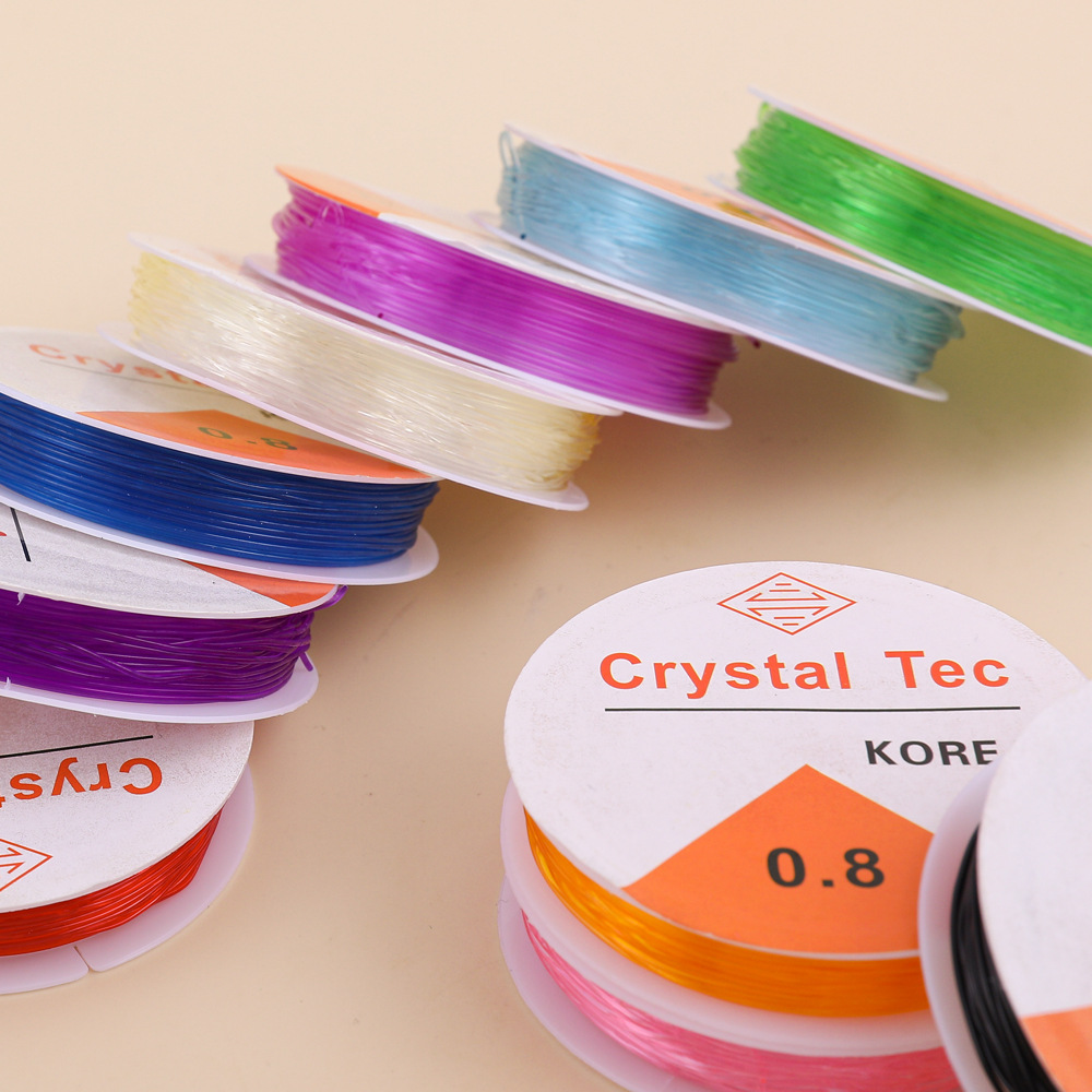 Candy-colored Crystal Line Hand String Rope Elastic Line Beaded 10-piece Set display picture 3