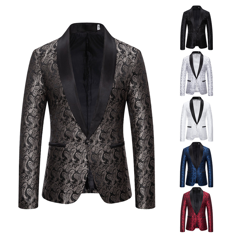 boy Boy European And American Autumn Winter Color Large Body Jacquard Fashion Design Formal Men's Lapel Blazer XZ56_voghion.com