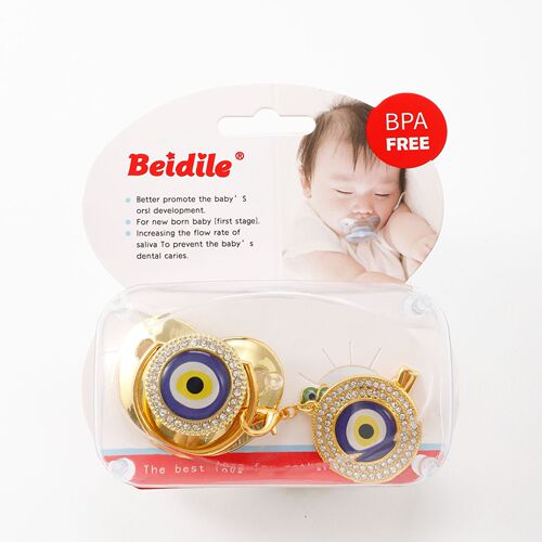Cross-border pacifier box decorated with diamond pacifier set baby sleep pacifier plus chain