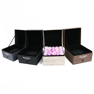Drawer box high-grade flip square Valentine's Day flowers 20 roses packaging gift box factory direct wholesale