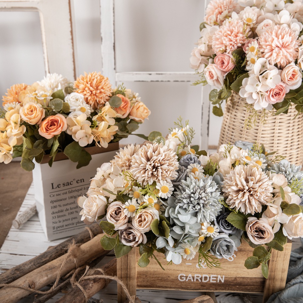 Fake flowers autumn chamomile bouquet INS style artificial flowers manufacturer home decoration cross-border wedding wholesale MW66792