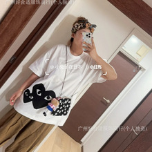 PLAY新款下摆爱心川久保玲卡通爱心短袖T恤男女同款支持一件无痕