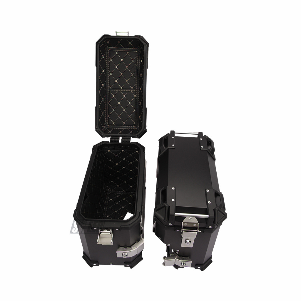 35L Right Hide Exhaust Side Box Motorcycle Universal Aluminum Alloy 45L Tail Box Waterproof Three Boxes Anti-theft Travel Storage Box