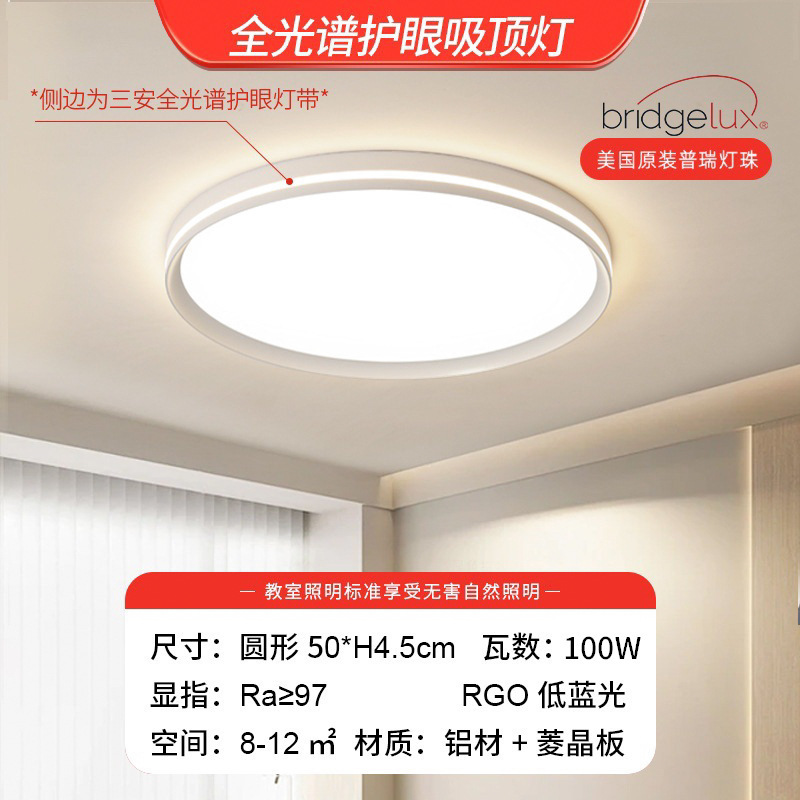 中山家庭装飾照明プリュイフルスペクトル98超薄型吸顶灯寝室用照明器具リビングルームライトホールメインライト|undefined