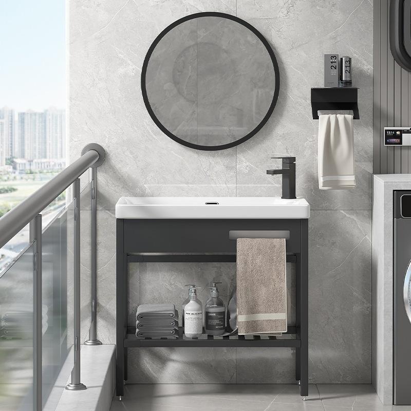 lavabo de piso tipo balcón pequeño tipo de baño cerámico todo en un lavabo lavabo al aire libre