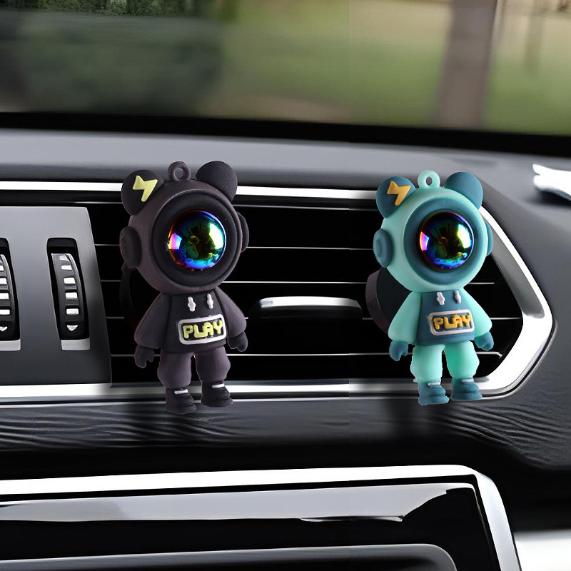 [Transfronterizo] Abrazadera de salida de aire para automóvil, perfume para automóvil, adornos de dibujos animados, accesorios de decoración, astronauta para automóvil, oso