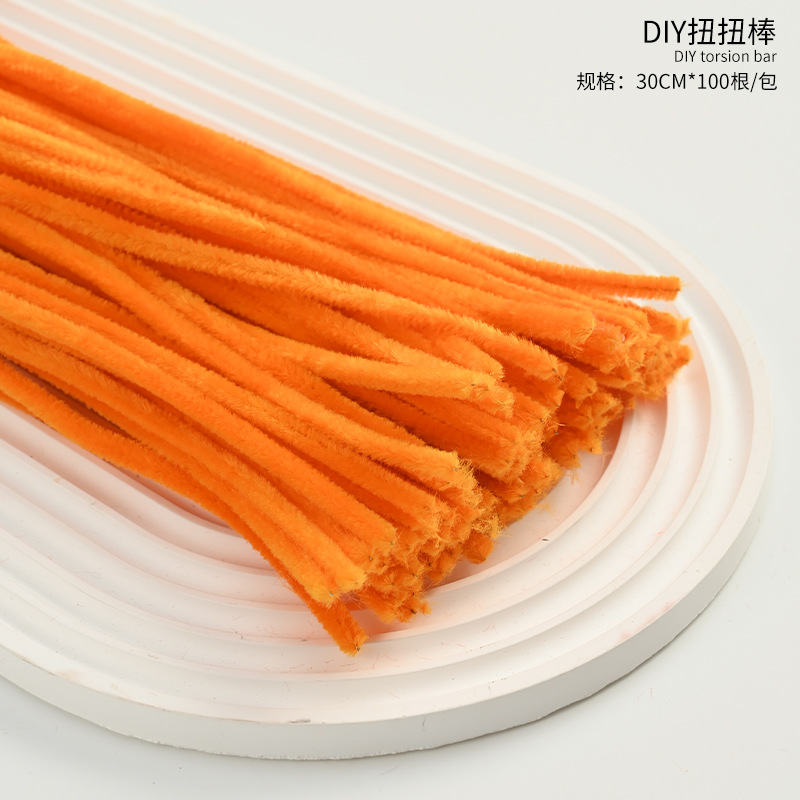 Mayorista 8mm ultra-denso de lana hecha a mano para niños diy puzzle juguete material de ramo paquete de color macarón barra de torsión