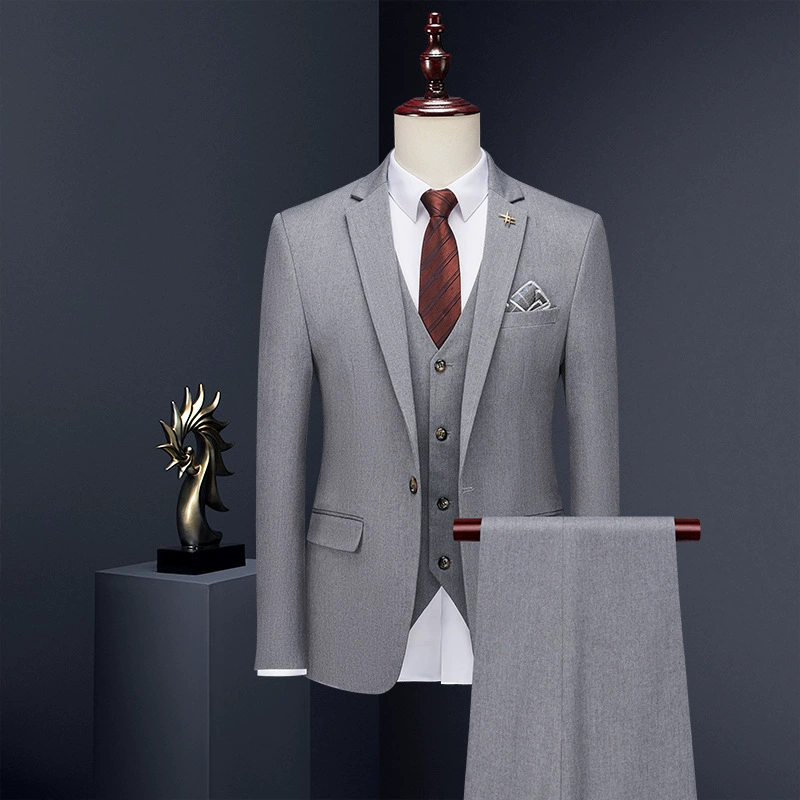 Set, classic suit jacket for leisure, Korean style, 3 piece set