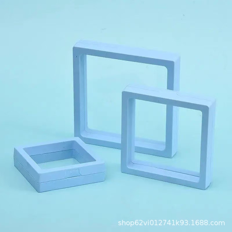 Bracelet acrílico joyería almacenamiento estante de exhibición de embalaje caja de almacenamiento de papel PE película flotante estante de joyería transparente