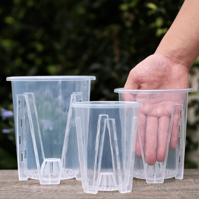 Прозрачный зеленый цветочный горшок с контролем корней, орхидея, сфагнум, бабочка, орхидея, дышащая бабочка, орхидея, настольный балкон, пластиковый цветочный горшок из смолы