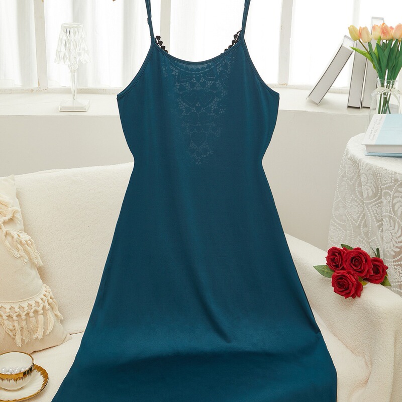 Amazon New Lingerie European and American Foreign Trade Sexy Milk Silk dress Clothing Backless Women's Sexy Home Nightdress