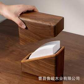 实木方形咖啡过滤纸收纳盒家用桌面首饰盒木质餐桌装饰纸巾收纳架