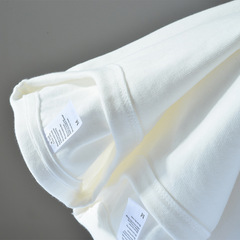 300g White Base Layer Soft, Creamy-Soft Pure Cotton Solid-Color Heavyweight Retro Khaki-American Style Unisex Long-Sleeve T-Shirt—Printable