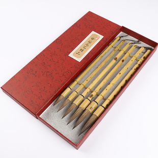 Mouse hair brush genuine goods mouse hair adult writing brush wolf hair ink writing brush Xiangfei bamboo mouse hair calligraphy writing brush suit