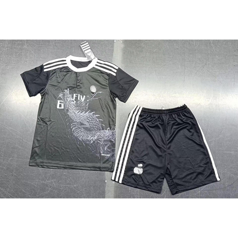 Trajes de fútbol retro transfronterizos trajes de ropa infantil Barça camiseta de manga corta Inter Brasil Argentina uniformes de juego AC