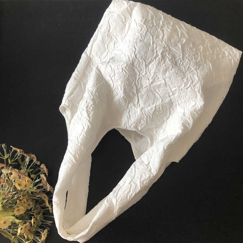 Korean ins Pleated Embroidered Art Large Capacity Three-Dimensional Embossed Vest Bag All-Match Shoulder Bag Canvas Bag Women's Bag