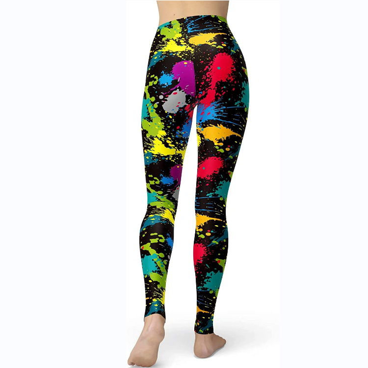 Abbigliamento da donna multicolore stampato slim fit fianchi sollevamento snellente grandi dimensioni corsa yoga fitness leggings_voghion.com