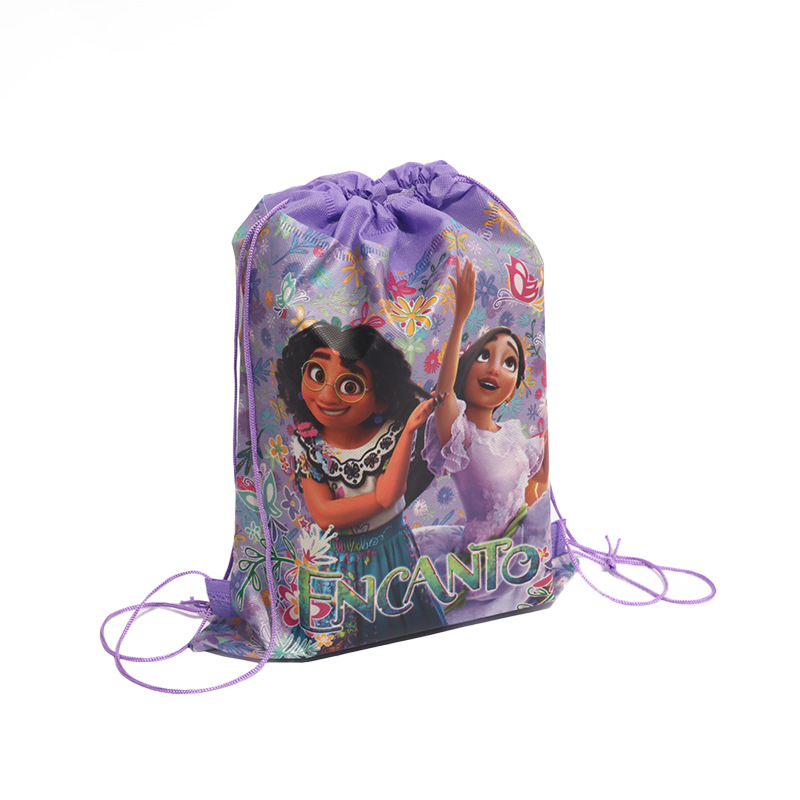 外贸工厂新款卡通无纺布束口袋魔法满屋礼品袋礼物包装袋现货批发