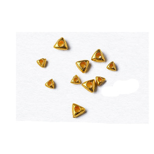 100 real gold color retaining triangle beads triangle broken gold beads material diy999 gold hand woven rope jewelry