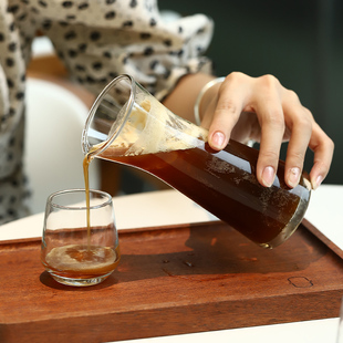 Imported Glass Coffee Sharing Pot Set with Spout Juice Milk Bottle Japanese Cafe Hand-Brewed Single-Origin Coffee Cup