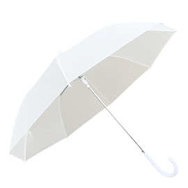 6BUJ22新款批发日系塑料雨伞纯素全白色小清新文艺女学生摄影直长