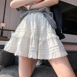 2025 Pregnant Women's Abdomen-free Skirt Sweet Jacquard Summer Small Cake Slimming A- line Skirt Black